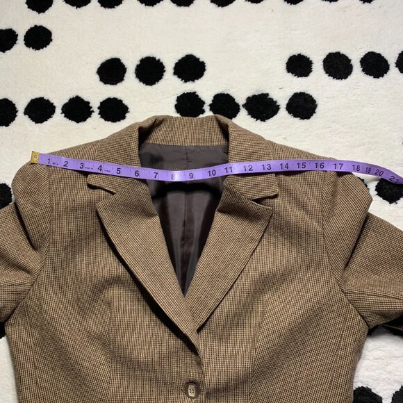 Vintage 60s 70s Tweed Wool Blend Blazer Midi Skirt 2 Piece Mod Retro Set - Picture 11 of 16